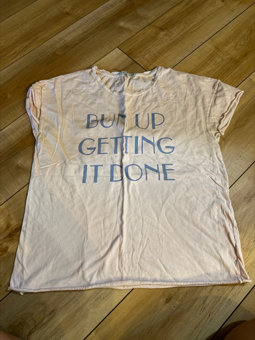 Junk Food Clothing Pale Pink "Burn Up Getting It Done" Short Sleeve Tee